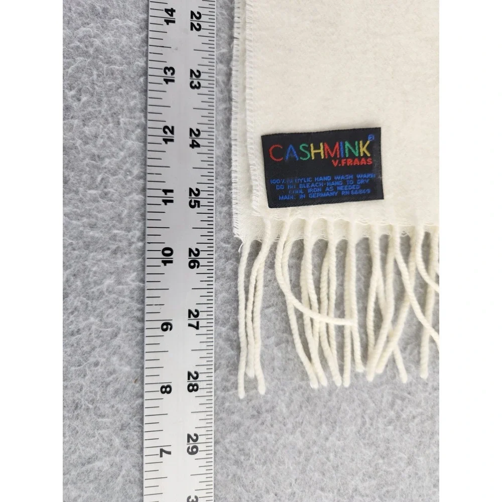 Cashmink V. FRAAS Womens Cream Fringe‎ Scarf Shawl Ivory Winter Fashion SOFT!